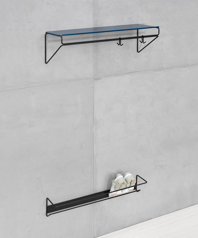 TRAFIC coatrack AIRO shoe rack Black Blue - Result Objects – Garderobe AIRO Schuhregal Schwarz Blau